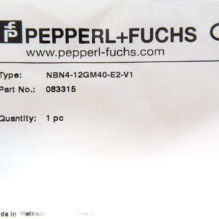 Pepperl+Fuchs 083315  Induktiver Sensor NBN4-12GM40-E2-V1 / Neu OVP - Maranos.de