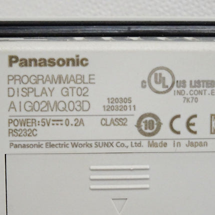 Panasonic Programmable Display GT02 AIG02MQ03D - Maranos.de