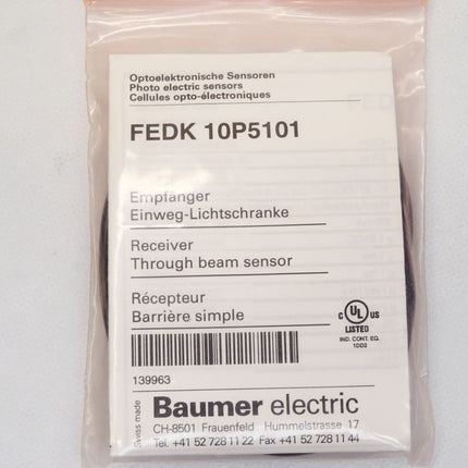Baumer electric Optoelektronische Sensor FEDK10P5101 FEDK 10P5101 / Neu OVP