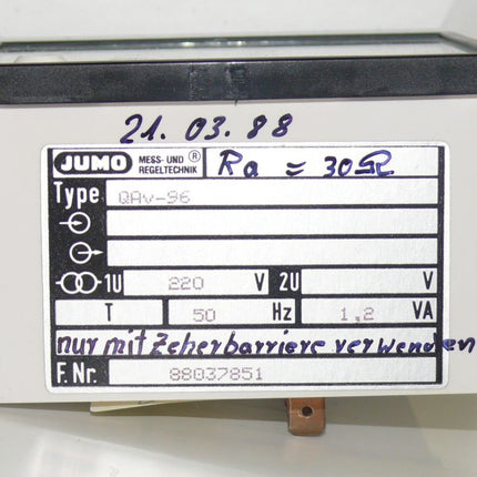 JUMO QAv-96 / 220V / 0-100C / Mess-Regler | Maranos GmbH