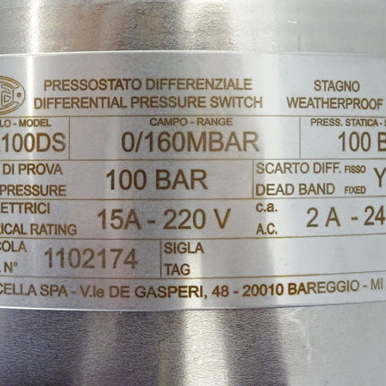 Wika Ettore Cella DWL100DS Differenzdruckschalter 0/160mbar / Neu