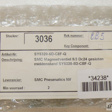 NEU SMC SY5320-5D-C8F-Q 5-Wege-Magnetventil 5/3 24VDC