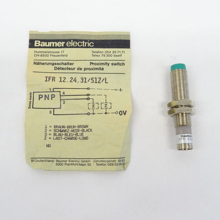 Baumer electric IFR 12.24.31/S12/L induktiver Näherungsschalter IFR122431S12L NEU
