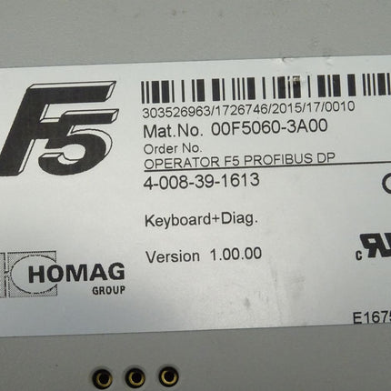 Homag 00F5060-3A00 Operatpr F5 Prfibus DP / 4-008-39-1613