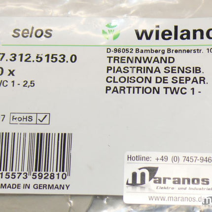 Neu: 10er Packung Wieland Trennwand TWC 1-2,5 / TWC1-2,5