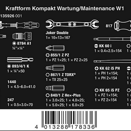 Wera 05135926001 Kraftform Kompakt Heimwerker Werkzeugset in Tasche 35teilig - Maranos.de