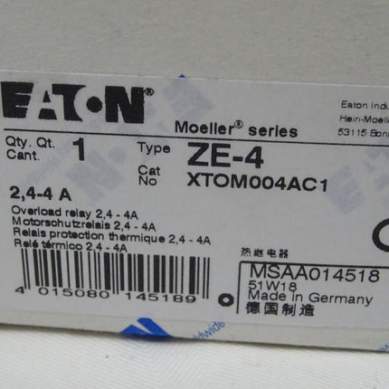 Eaton ZE-4 Motorschutzrelias Relais 2,4-4A neu-OVP