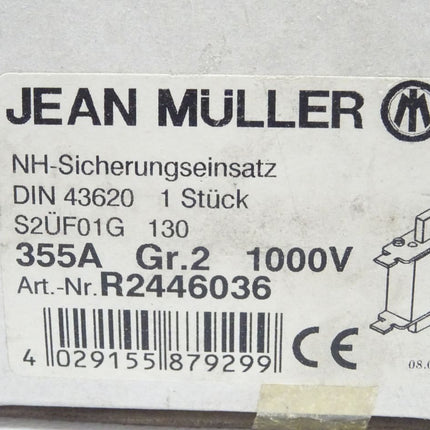 JEAN MÜLLER HLS2 VDE 0636/23 355A-aR 1000V NH-Sicherungseinsatz / Neu-OVP