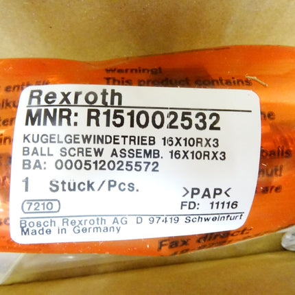 Rexroth Kugelgewindetrieb / R151002532 / 16X10RX3 / Neu OVP