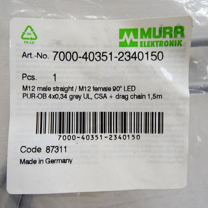 Murr Elektronik Kabel 7000-40351-2340150 / Neu OVP - Maranos.de