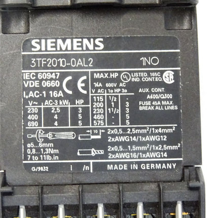 Siemens Schütz 3TF2010-0AL2