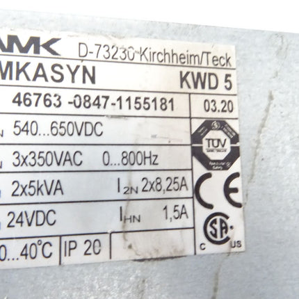 AMK AMKASYN KWD5 / 46763-0847-1155181 / v03.20 / Servomodul