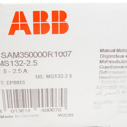 ABB Motorschutzschalter 1SAM350000R1007 MS132-2.5 / Neu OVP