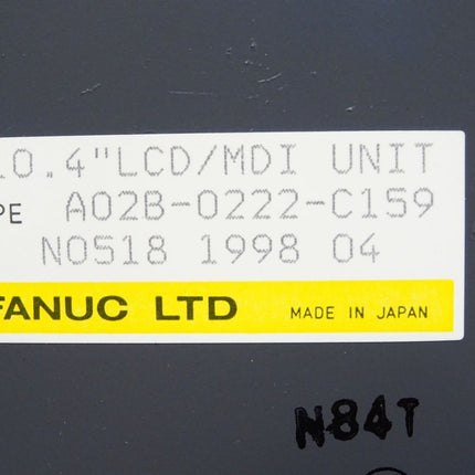 Fanuc A02B-0222-C159 10.4" LCD Display MDI Unit
