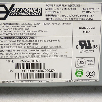 3Y Power Supply YM-5201D 200W - Maranos.de