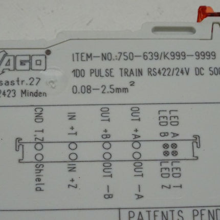 WAGO 750-639/K999-9999 Schrittmotorensteuerung 100 PULSE TRAIN RS422/24V