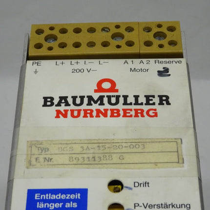 Baumüller BGS 3A-15-20-003 Servoregler Regelung Steuerung - Maranos.de