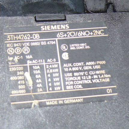 Siemens 3TH42 / 3TH4262-0B / 6S+2Ö/6NO+2NC