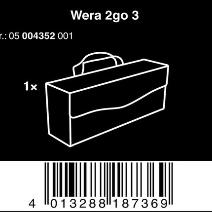 Wera 2go 3 Werkzeug-Box 05004352001 Transportkiste 130 x 325 x 80 mm - Maranos.de