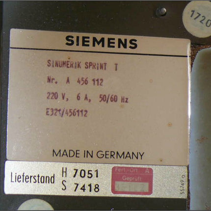 Siemens Sinumerik Sprint T / A 456 112 / E321 / 456112 + GN777A + GN816A +