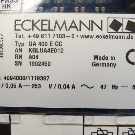 Eckelmann UA400ECC / UA 400 E CC / KGLUA4E012 / Regler für elektronische Expansionsventile