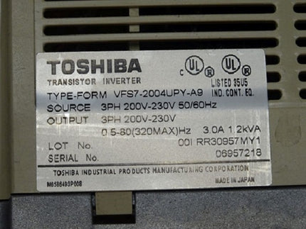 Toshiba VFS7-2004UPY-A9  Transistor Inverter
