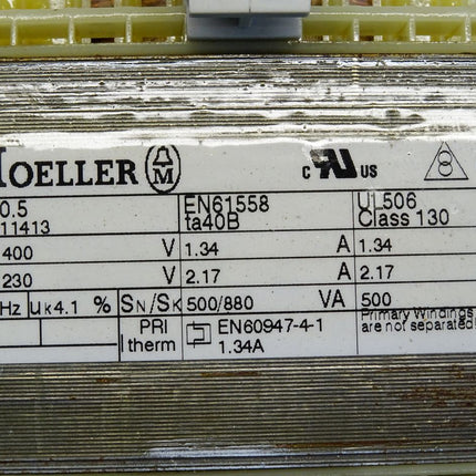 Moeller Trafo Transformator STN0.5 400V auf 20V