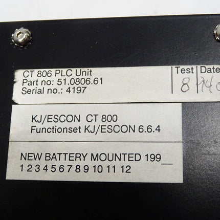 KJ MASKINFABRIKEN A/S CT806 PLC Unit / 51.0806.61