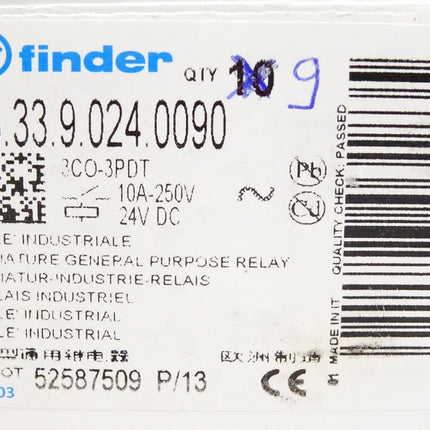 Finder 55.33.9.024.0090 Miniatur Industrie Relais / Inhalt : 9 Stück / Neu OVP - Maranos.de