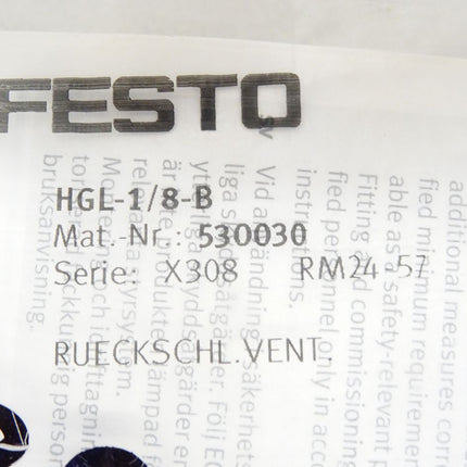 Festo Rückschlagventil HGL-1/8-B / 530030 / Neu OVP