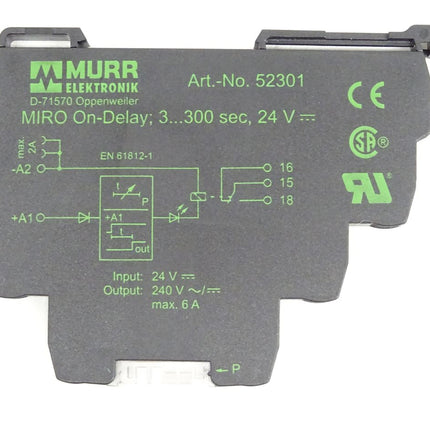 Murr Elektronik 52301 Zeitrelais Modul Miro On-Delay 3-300sec.