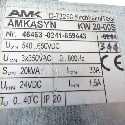 AMK AMKASYN KW20-00S / 46463-0241-859443/ v03.11 / Servomodul