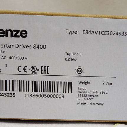 Lenze Inverter Drives 8400 15843235 E84AVTCE3024SBS 3kW / Neu OVP versiegelt - Maranos.de