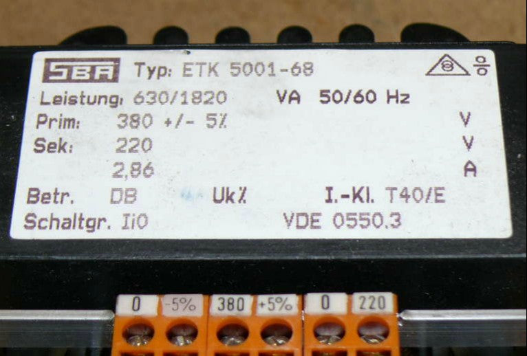 SBA ETK 5001-68 Trafo / 630/1820 / 5001 - 68