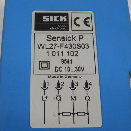SICK Sensick P WL27-F430S03 Lichtschranke / 1 011 102 / Reflexionslichtschranke
