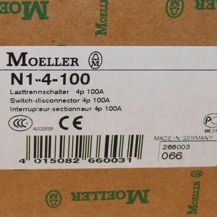 NEU: MOELLER N1-4-100 Lasttentrennschalter  Klöckner Möller 066