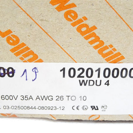 Weidmüller 1020100000 WDU 4 / Inhalt : 19 Stück / Neu OVP