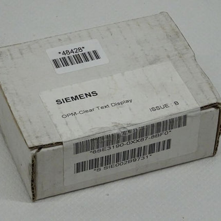 Siemens 6SE3190-0XX87-8BF0 OPM-Clear Text Display 6SE3 190-0XX87-8BF0 Neu-OVP