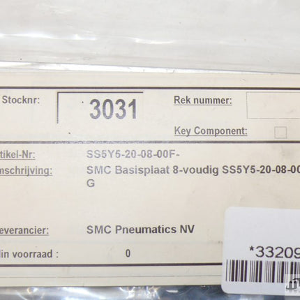 NEU/OVP SMC SS5Y5-20-08-00F-Q / SS5Y5-20-08-00F-G Mehrfachanschlussplatte | Maranos GmbH