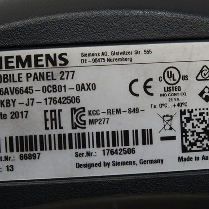 Siemens Mobile Panel 277 6AV6645-0CB01-0AX0 6AV6 645-0CB01-0AX0 - Maranos.de