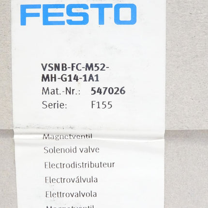 Festo Magnetventil VSNB-FC-M52-MH-G14-1A1 / 547026 / Neu OVP