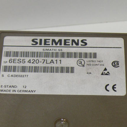 Siemens Simatic S5 6ES5420-7LA11 E:12 / 6ES5 420-7LA11 E:12