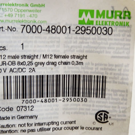Murr Elektronik Kabel 7000-48001-2950030 / Neu OVP - Maranos.de
