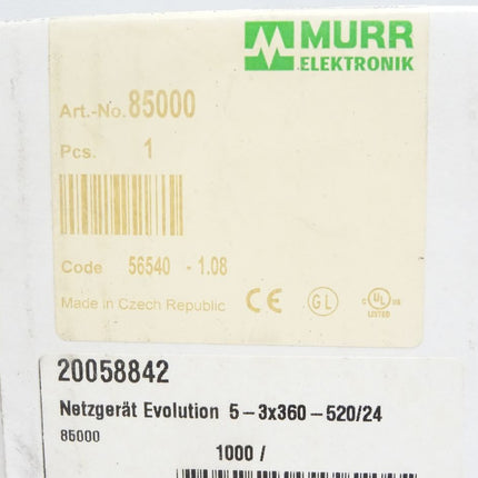 Murr Elektronik Evolution5 Schaltnetzteil / 85000 / Neu OVP versiegelt