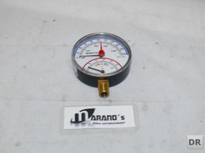 WATTS MANOMETER 0-200 psi 0-1400 kPa / Gradanzeige Druckmesser / Druckmessgerät