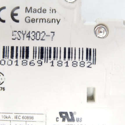 Siemens 5SY4302-7 5SY43 MCB C2 Leitungsschutzschalter