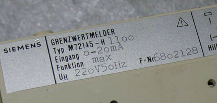 Siemens Grenzwertmelder M 72145-H 1100 / M72145-H1100