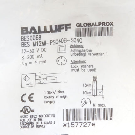 Balluff BES0068 / BES M12MI-PSC40B-S04G / 1557727 / Neu OVP