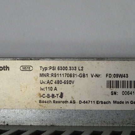 Rexroth PSI 6300.333 L2 Frequenzumrichter R911170631-GB1 / 480-690 VAC / 110A