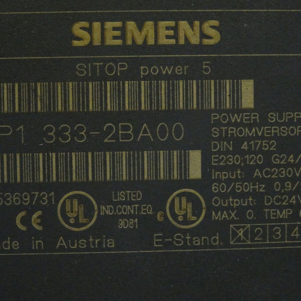 Siemens Sitop Power5 6EP1333-2BA00 6EP1 333-2BA00 - Maranos.de